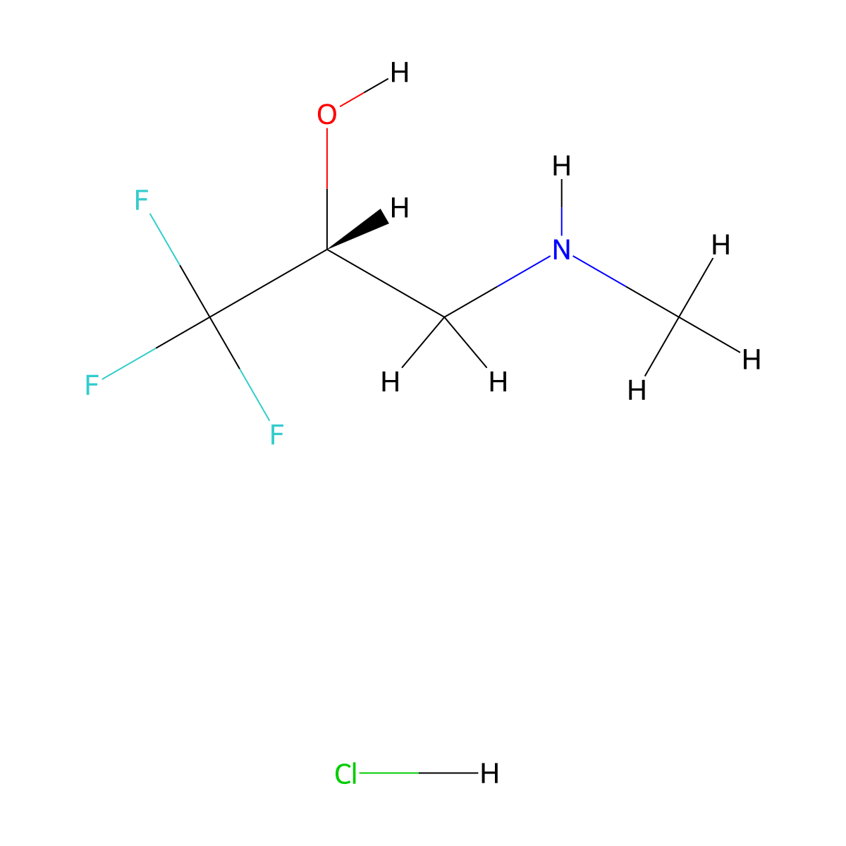 (2R)-1,1,1-trifluoro-3-(methylamino)propan-2-ol hydrochloride molecular structure, CAS 2763741-52-0