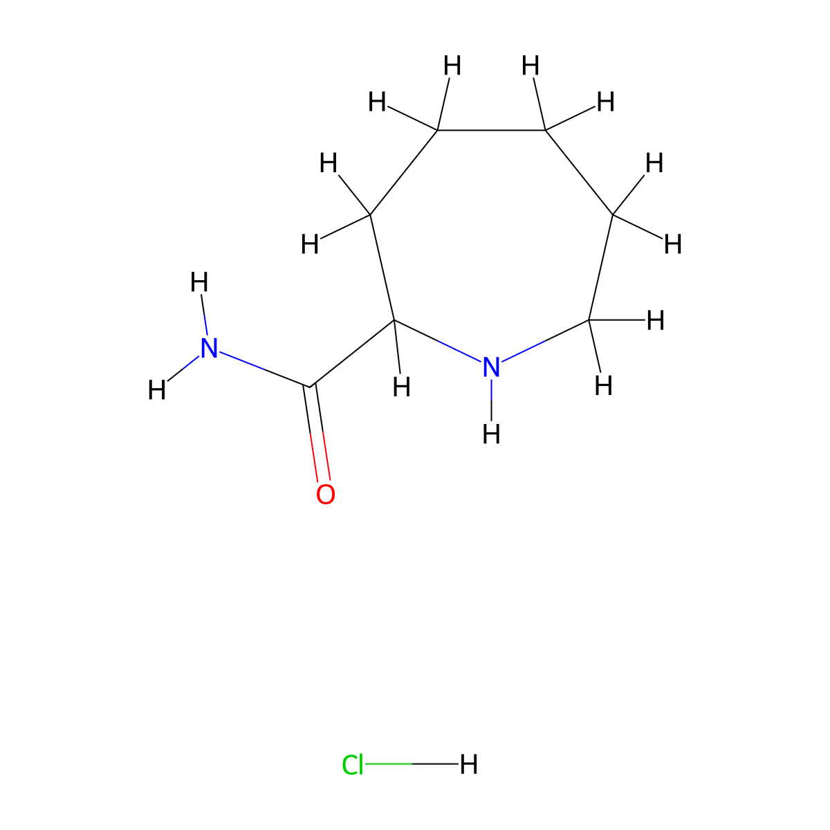 Azepane-2-carboxamide hydrochloride molecular structure, CAS 2763749-08-0