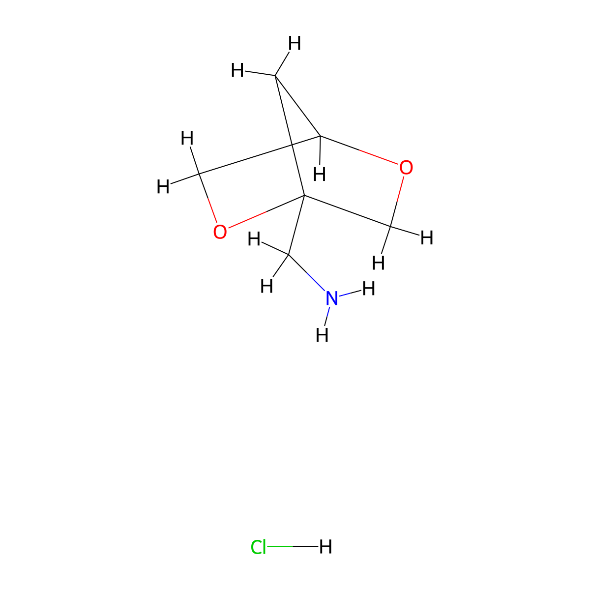 1-{2,5-Dioxabicyclo[2.2.1]heptan-1-yl}methanamine hydrochloride molecular structure, CAS 2763749-21-7