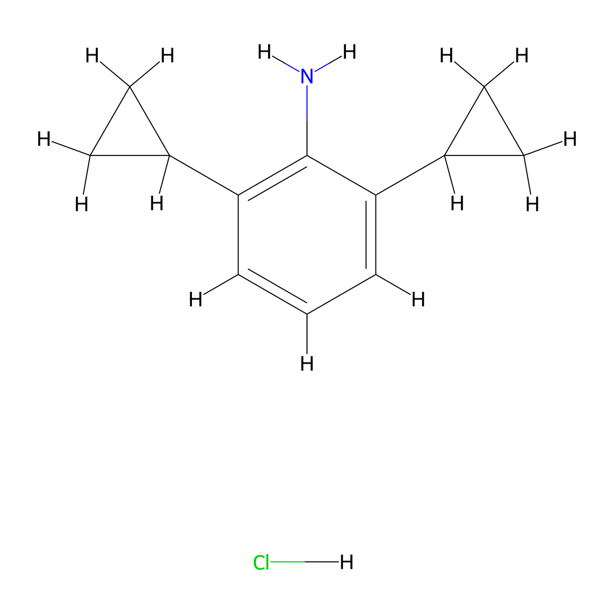 2,6-Dicyclopropylaniline hydrochloride molecular structure, CAS 2763749-22-8