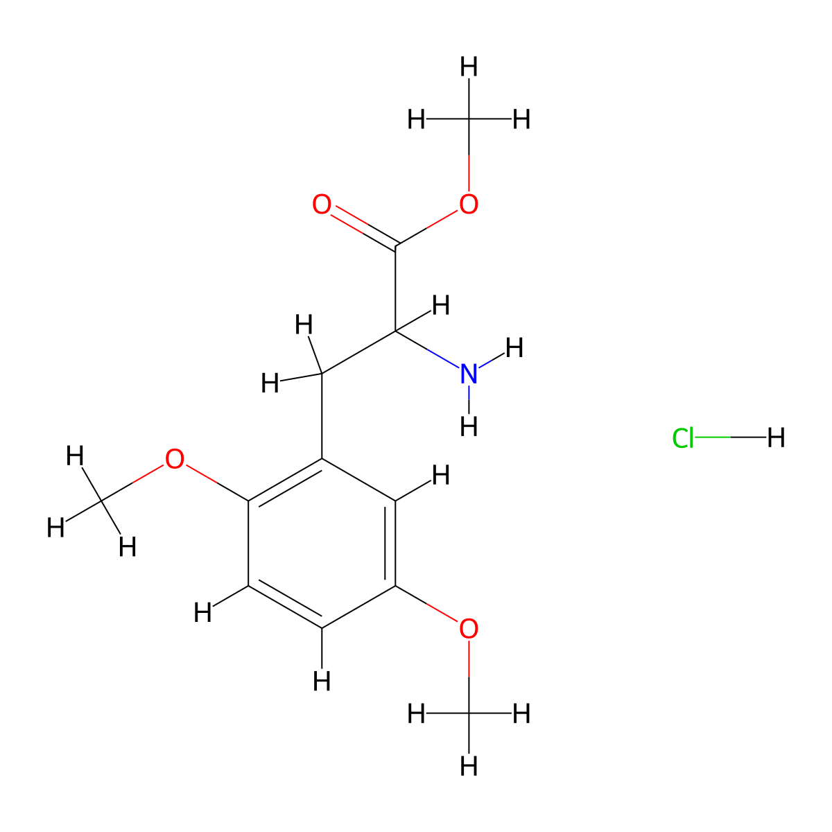 Methyl 2-amino-3-(2,5-dimethoxyphenyl)propanoate hydrochloride molecular structure, CAS 2763749-35-3