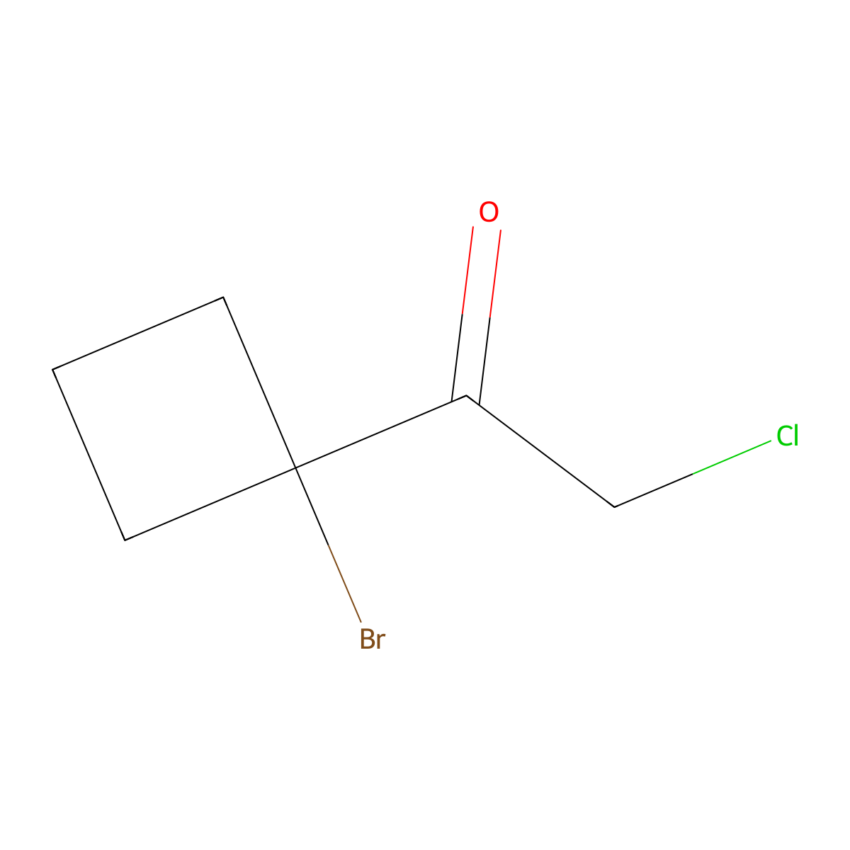 1-(1-Bromocyclobutyl)-2-chloroethan-1-one molecular structure, CAS 2763749-38-6