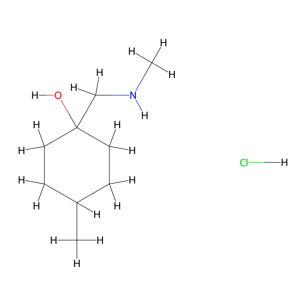 4-methyl-1-[(methylamino)methyl]cyclohexan-1-ol hydrochloride, Mixture of diastereomers molecular structure, CAS 2763749-43-3