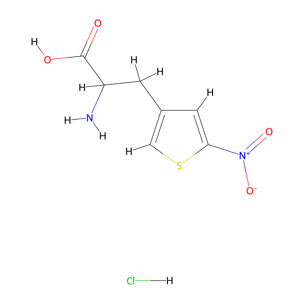 2-Amino-3-(5-nitrothiophen-3-yl)propanoic acid hydrochloride molecular structure, CAS 2763749-56-8