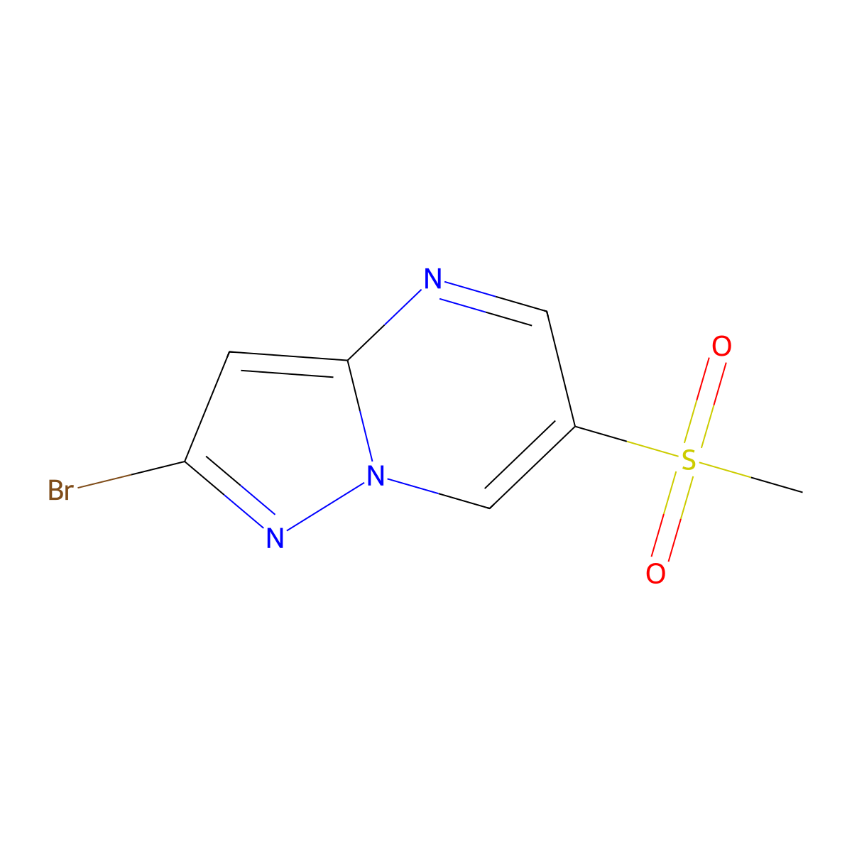 2-Bromo-6-methanesulfonylpyrazolo[1,5-a]pyrimidine molecular structure, CAS 2763749-59-1