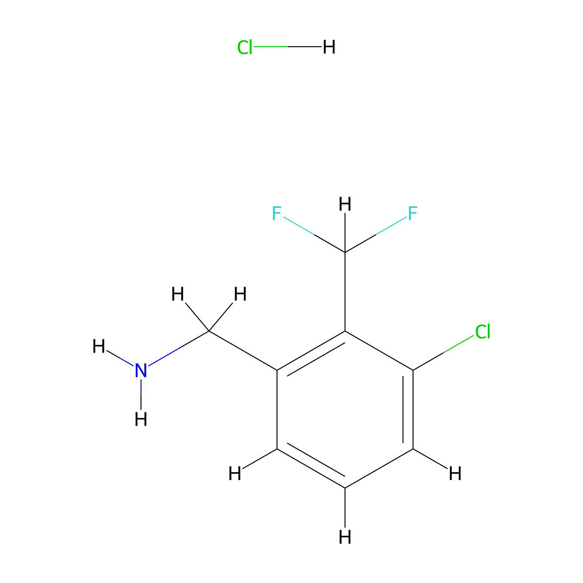 1-[3-Chloro-2-(difluoromethyl)phenyl]methanamine hydrochloride molecular structure, CAS 2763749-66-0