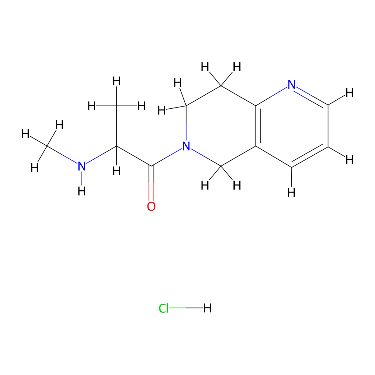 2-(Methylamino)-1-(5,6,7,8-tetrahydro-1,6-naphthyridin-6-yl)propan-1-one hydrochloride molecular structure, CAS 2763749-68-2