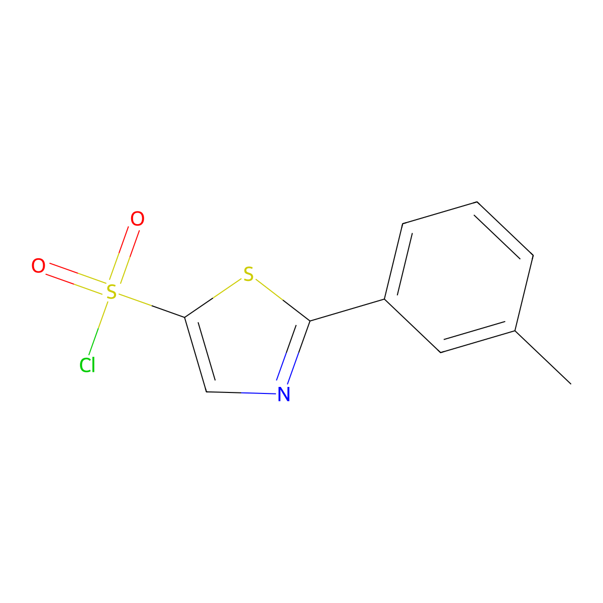2-(3-Methylphenyl)-1,3-thiazole-5-sulfonyl chloride molecular structure, CAS 2763749-70-6