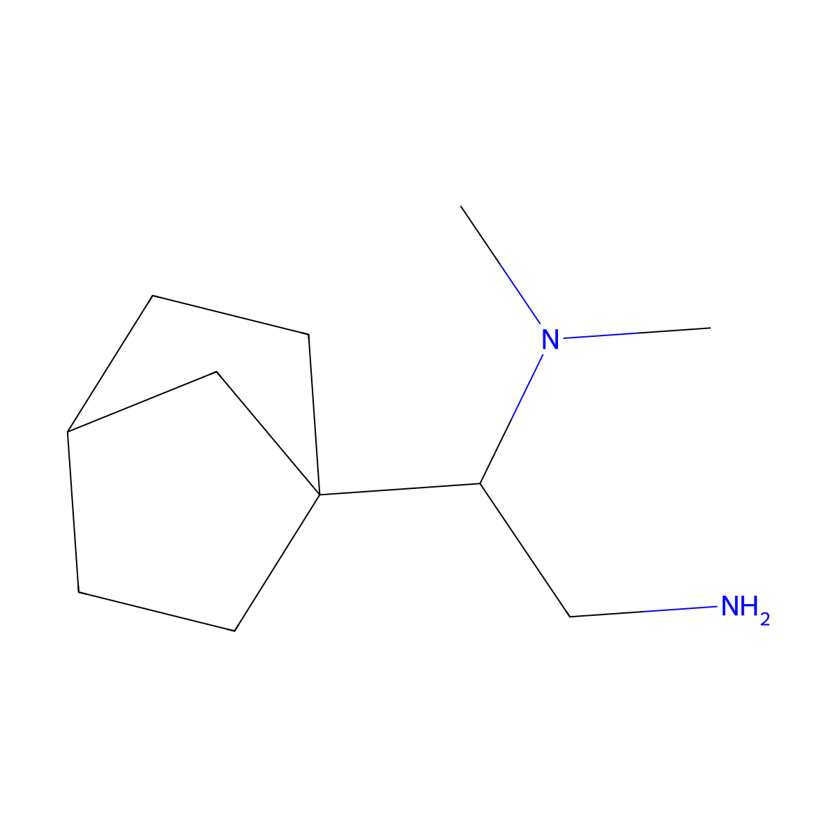 (2-Amino-1-{bicyclo[2.2.1]heptan-1-yl}ethyl)dimethylamine molecular structure, CAS 2763749-73-9