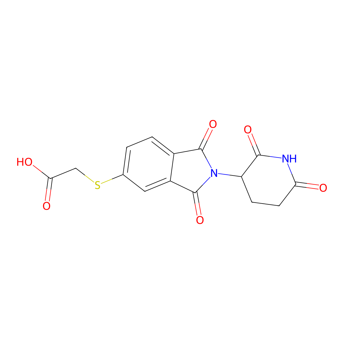 2-{[2-(2,6-dioxopiperidin-3-yl)-1,3-dioxo-2,3-dihydro-1H-isoindol-5-yl]sulfanyl}acetic acid molecular structure, CAS 2763749-78-4