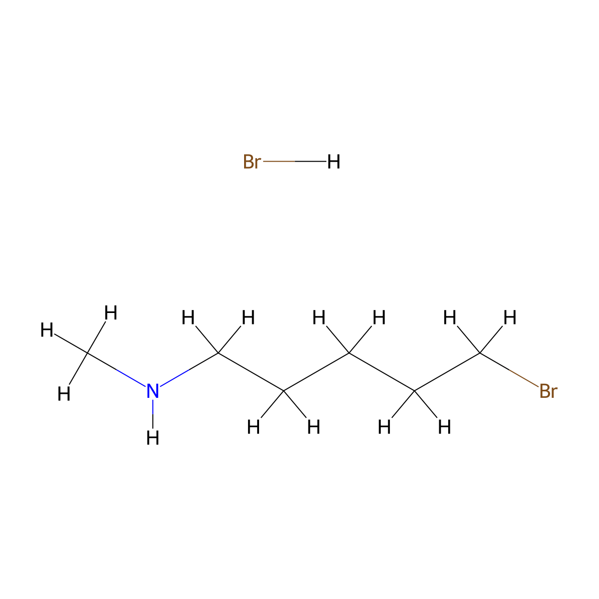 (5-Bromopentyl)(methyl)amine hydrobromide molecular structure, CAS 2763749-79-5