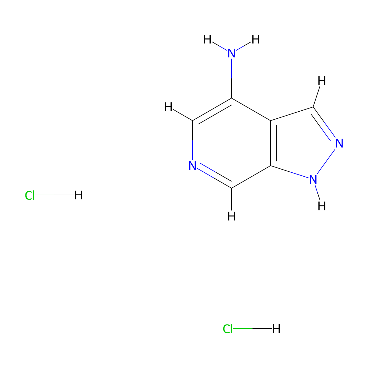 1H-pyrazolo[3,4-c]pyridin-4-amine dihydrochloride molecular structure, CAS 2763749-82-0