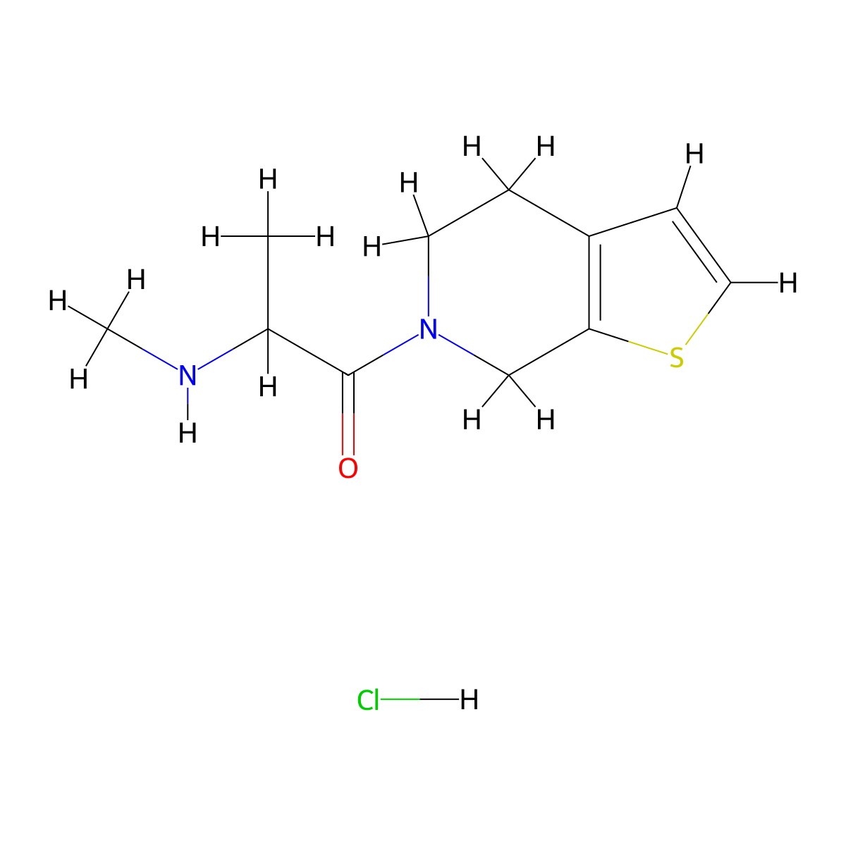 2-(methylamino)-1-{4H,5H,6H,7H-thieno[2,3-c]pyridin-6-yl}propan-1-one hydrochloride molecular structure, CAS 2763749-84-2