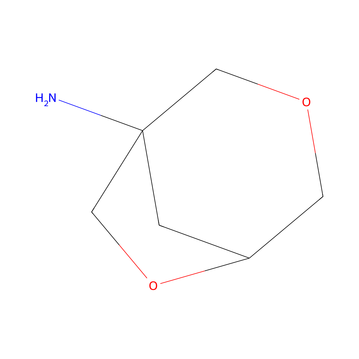 3,6-Dioxabicyclo[3.2.1]octan-1-amine molecular structure, CAS 2763749-90-0