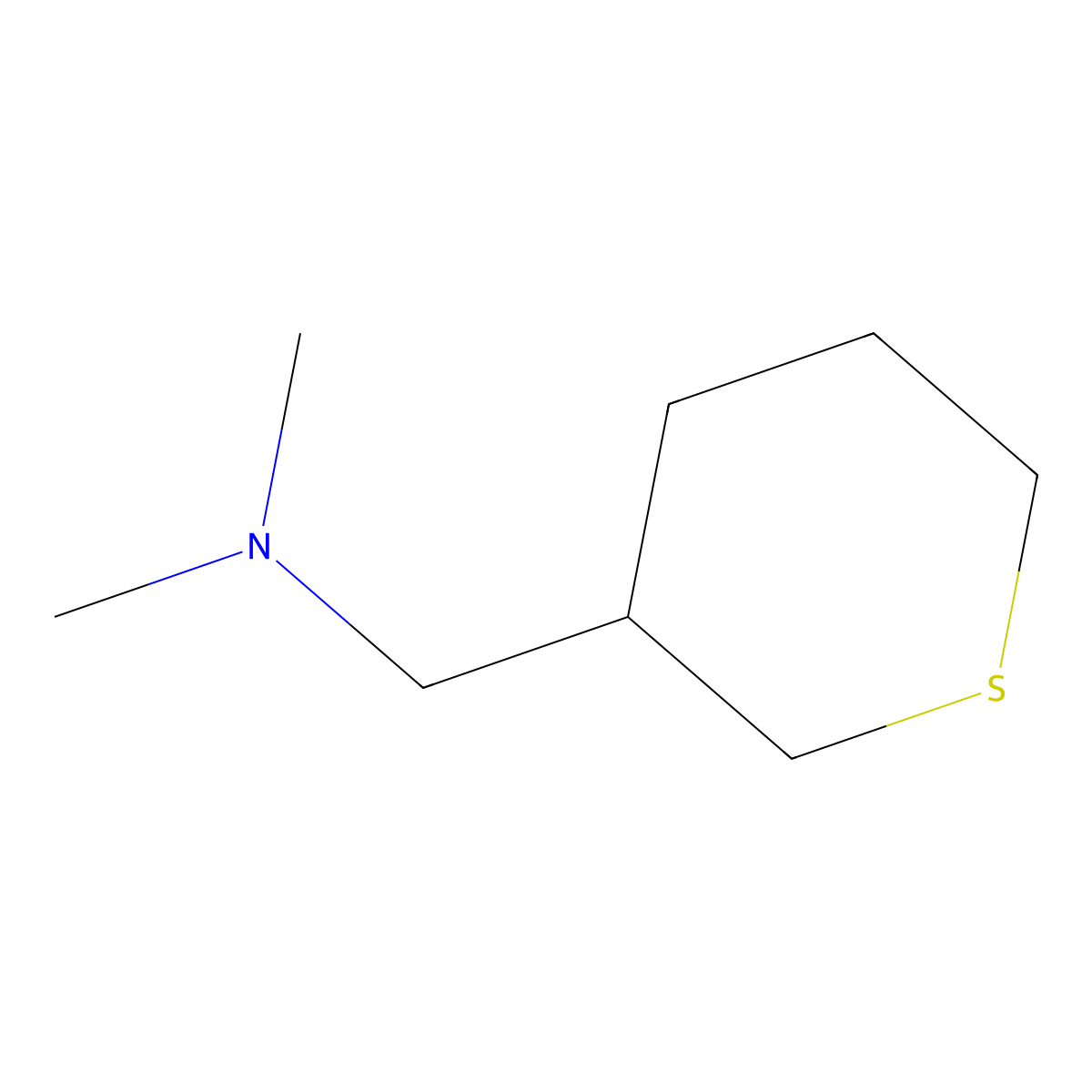 Dimethyl[(thian-3-yl)methyl]amine molecular structure, CAS 2763749-98-8