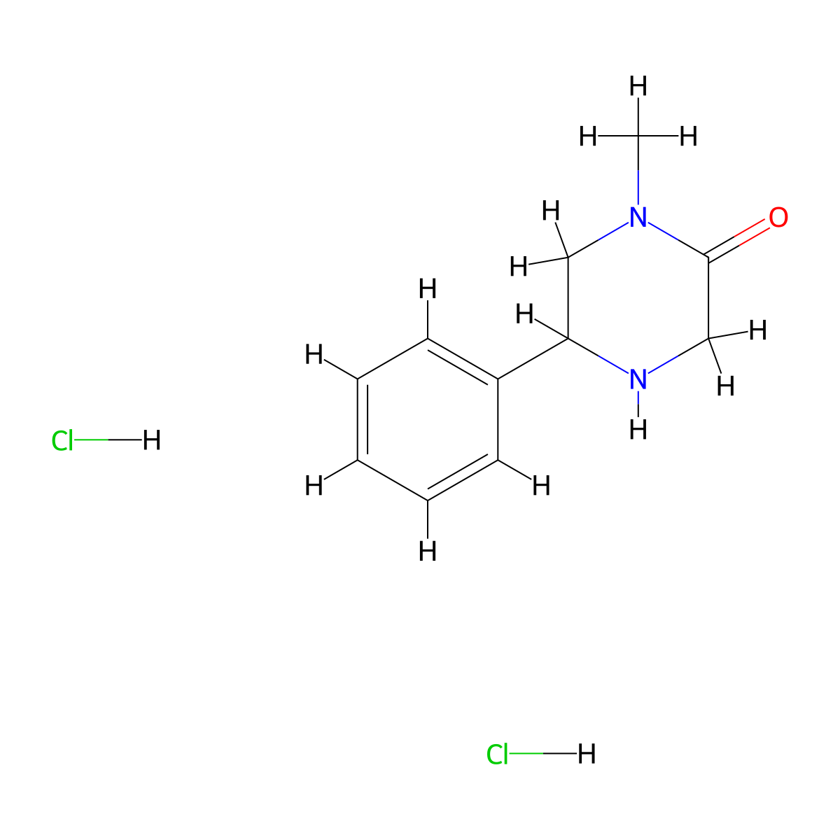 1-Methyl-5-phenylpiperazin-2-one dihydrochloride molecular structure, CAS 2763750-00-9