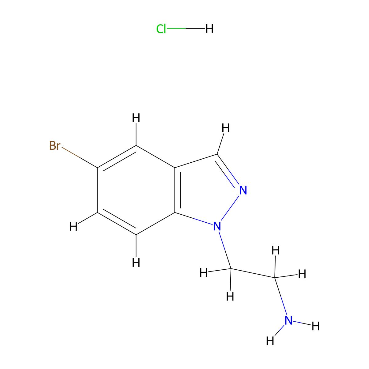 2-(5-bromo-1H-indazol-1-yl)ethan-1-amine hydrochloride molecular structure, CAS 2763750-03-2