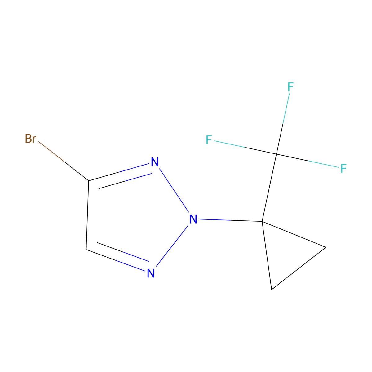 4-bromo-2-[1-(trifluoromethyl)cyclopropyl]-2H-1,2,3-triazole molecular structure, CAS 2763750-10-1