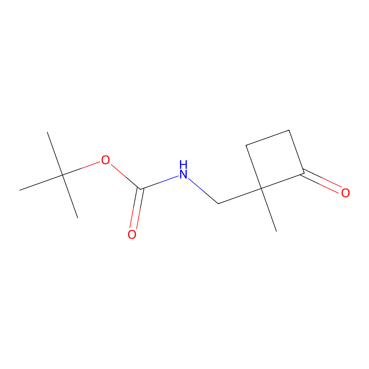tert-butyl N-[(1-methyl-2-oxocyclobutyl)methyl]carbamate molecular structure, CAS 2763750-22-5