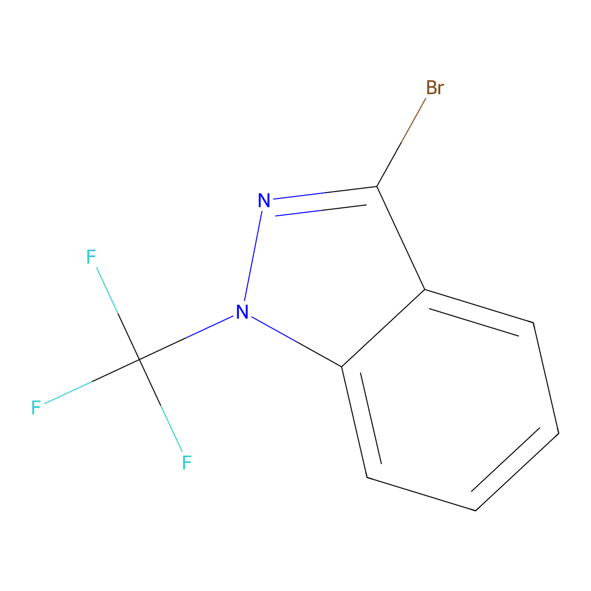 3-bromo-1-(trifluoromethyl)-1H-indazole molecular structure, CAS 2763750-24-7