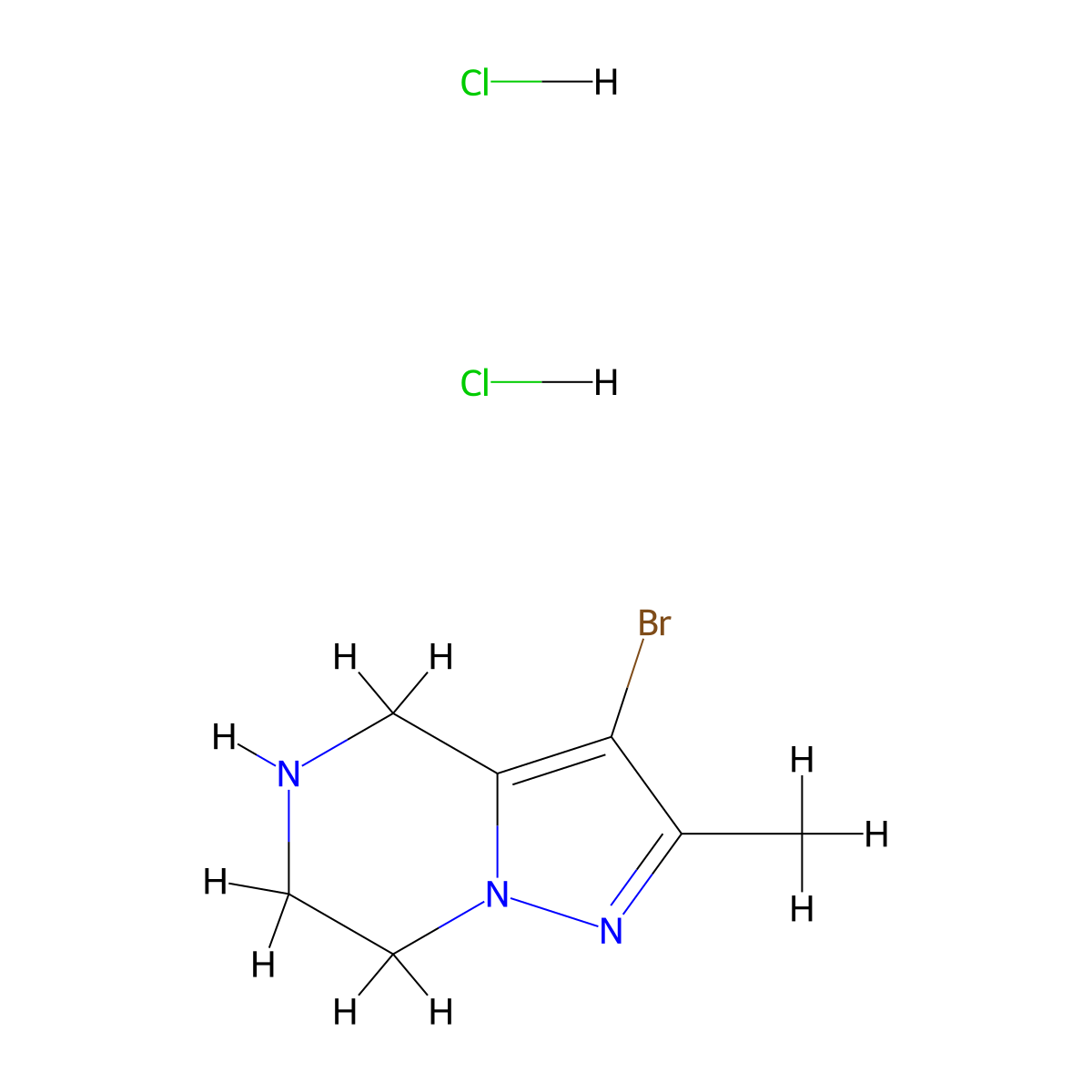 3-bromo-2-methyl-4H,5H,6H,7H-pyrazolo[1,5-a]pyrazine dihydrochloride molecular structure, CAS 2763750-27-0