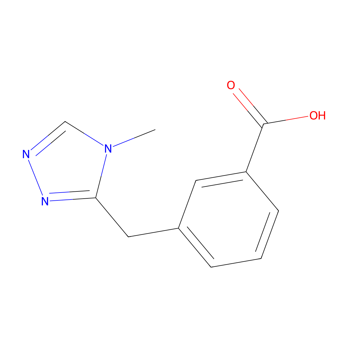 3-[(4-methyl-4H-1,2,4-triazol-3-yl)methyl]benzoic acid molecular structure, CAS 2763750-29-2