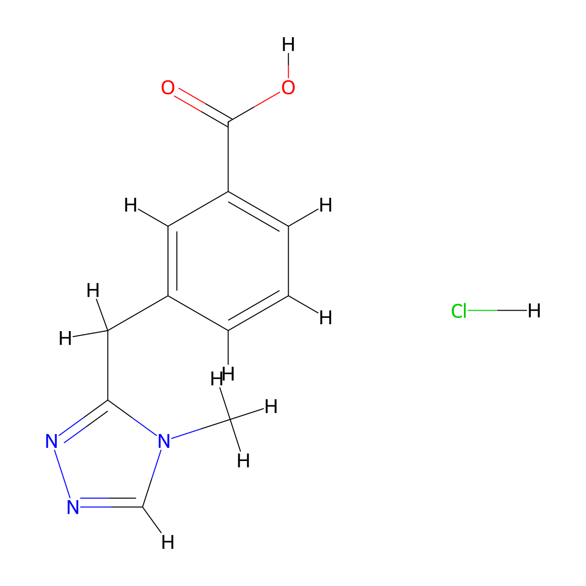 3-[(4-methyl-4H-1,2,4-triazol-3-yl)methyl]benzoic acid hydrochloride molecular structure, CAS 2763750-30-5