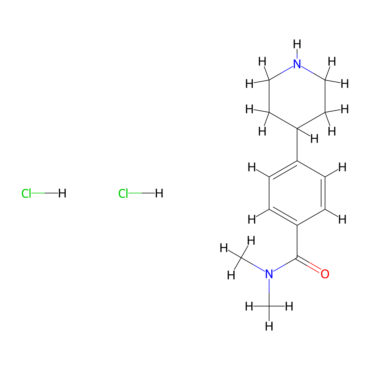 N,N-dimethyl-4-(piperidin-4-yl)benzamide dihydrochloride molecular structure, CAS 2763750-40-7