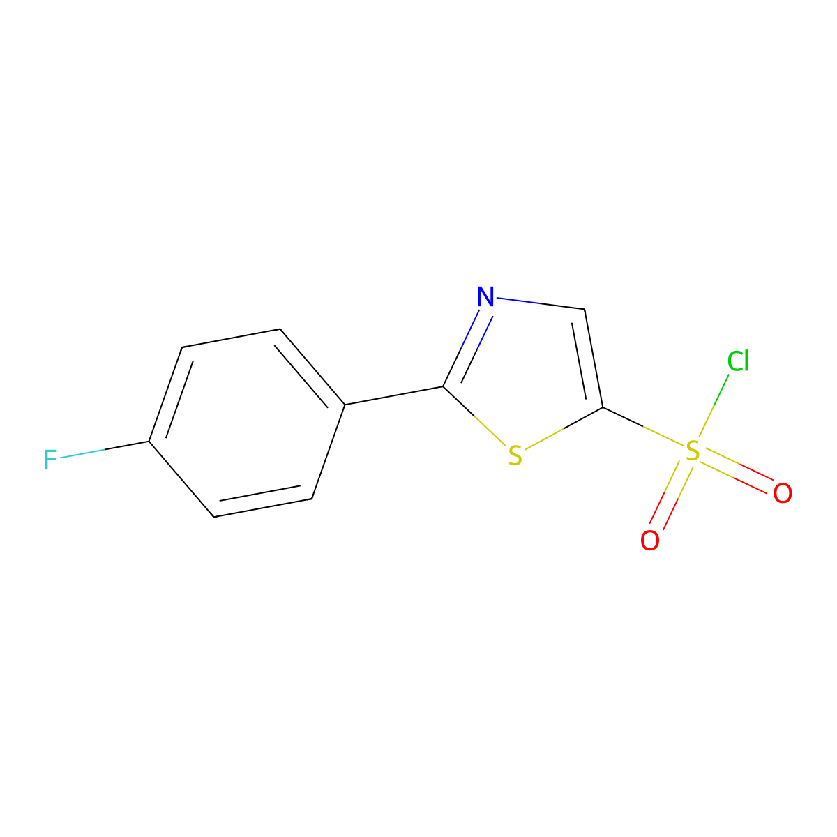 2-(4-Fluorophenyl)-1,3-thiazole-5-sulfonyl chloride molecular structure, CAS 2763750-46-3