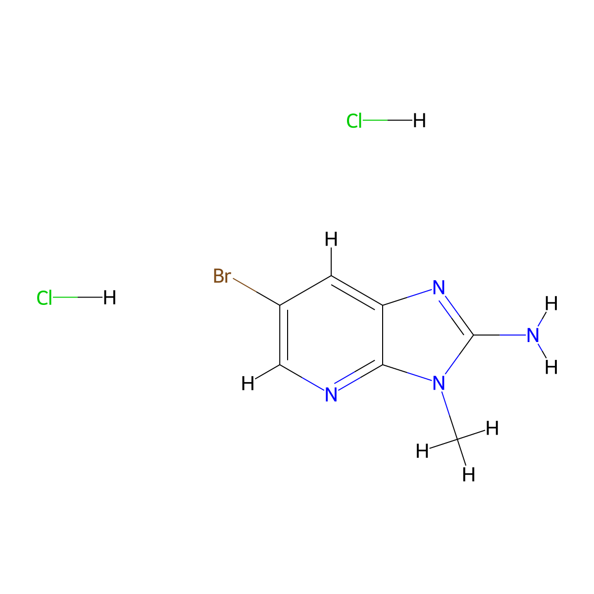 6-bromo-3-methyl-3H-imidazo[4,5-b]pyridin-2-amine dihydrochloride molecular structure, CAS 2763750-49-6