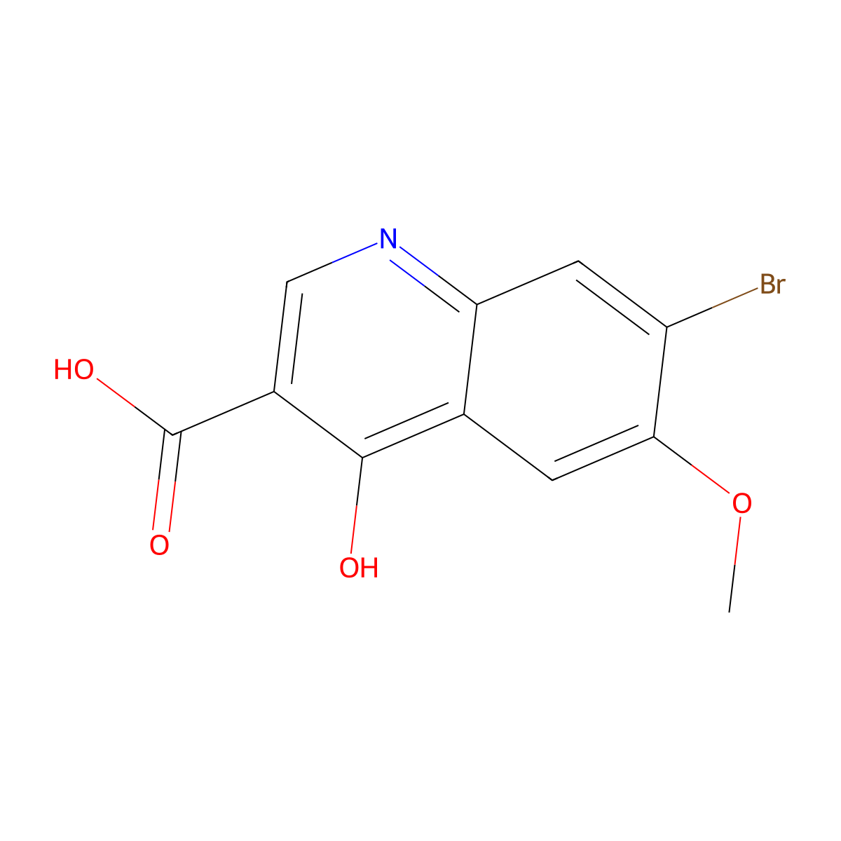 7-Bromo-4-hydroxy-6-methoxyquinoline-3-carboxylic acid molecular structure, CAS 2763750-50-9