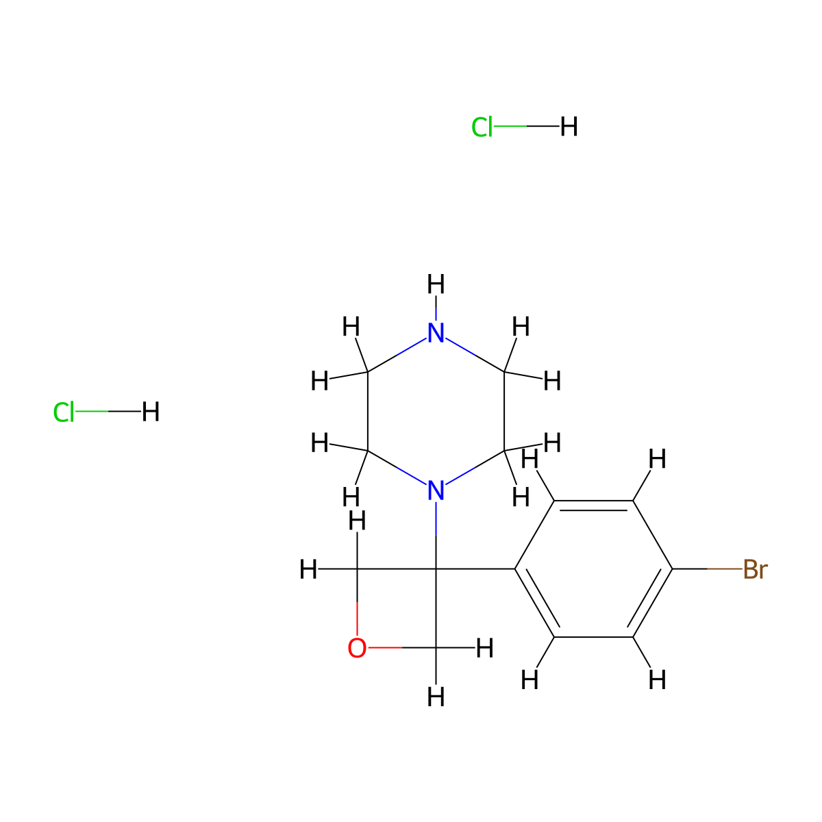 1-[3-(4-Bromophenyl)oxetan-3-yl]piperazine dihydrochloride molecular structure, CAS 2763750-51-0