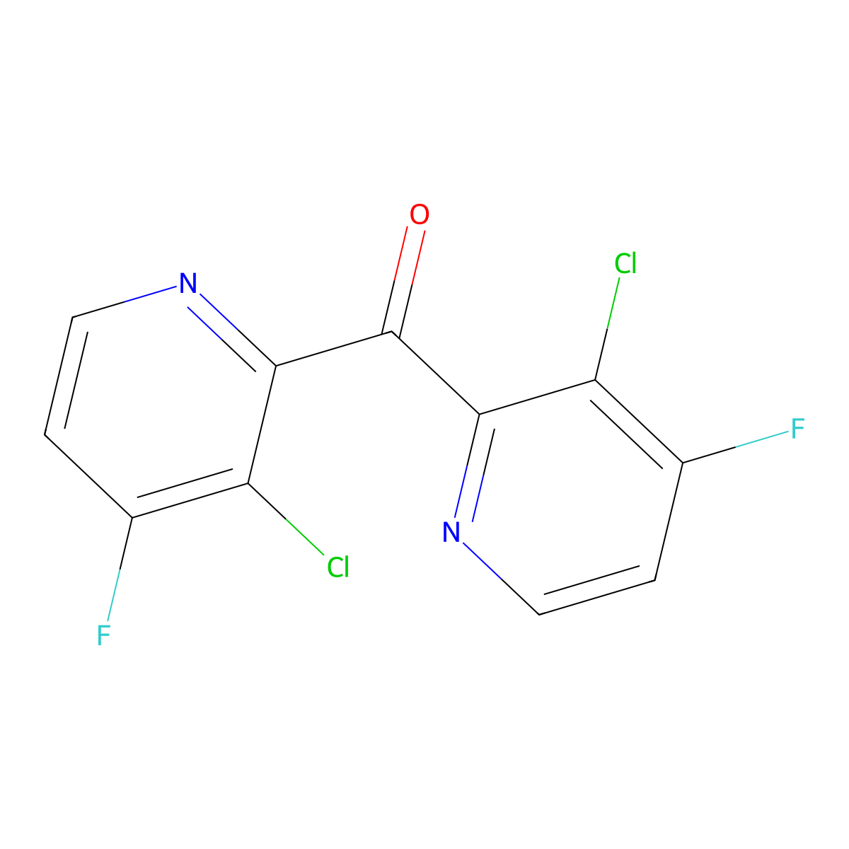 3-Chloro-2-(3-chloro-4-fluoropyridine-2-carbonyl)-4-fluoropyridine molecular structure, CAS 2763750-52-1