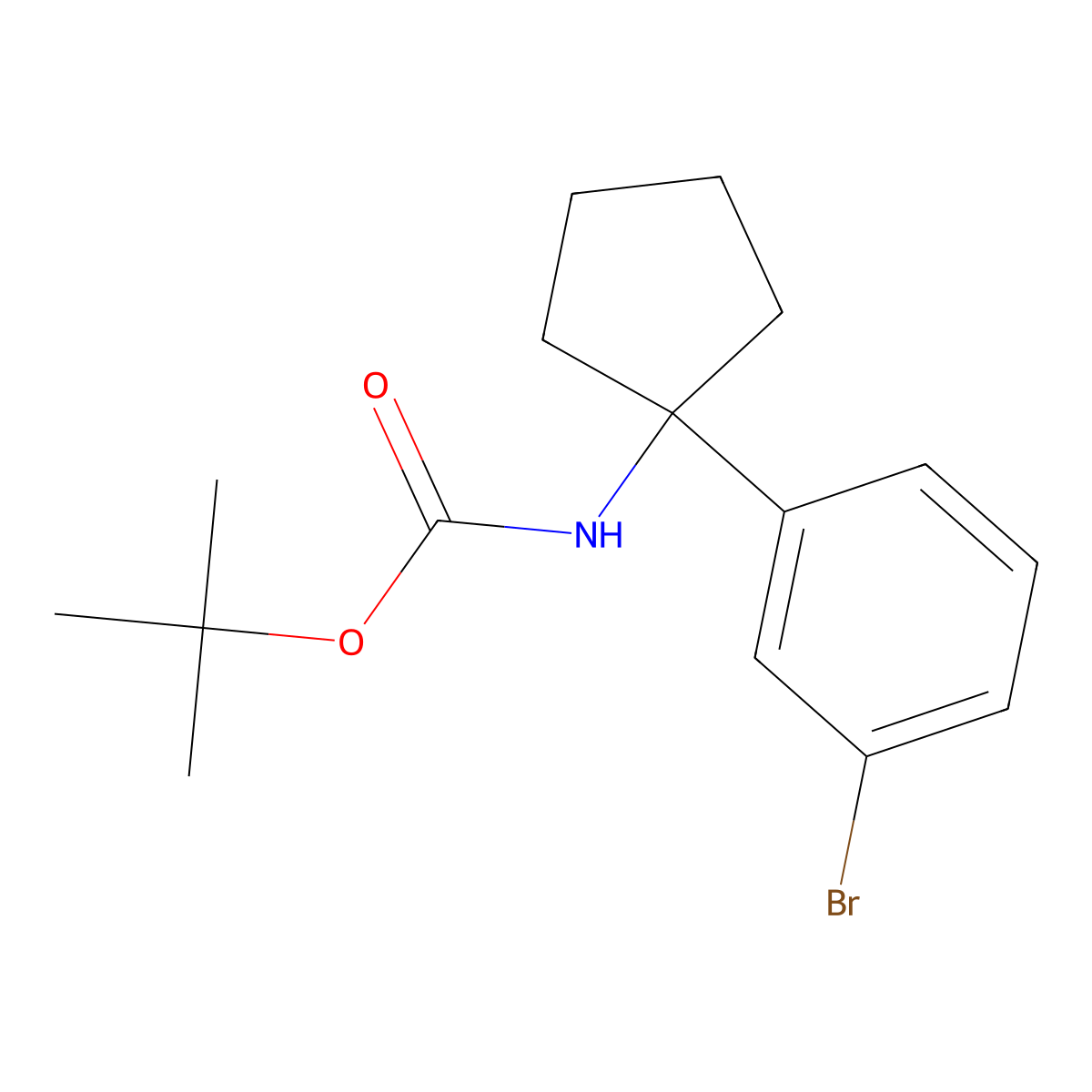 tert-butyl N-[1-(3-bromophenyl)cyclopentyl]carbamate molecular structure, CAS 2763750-53-2