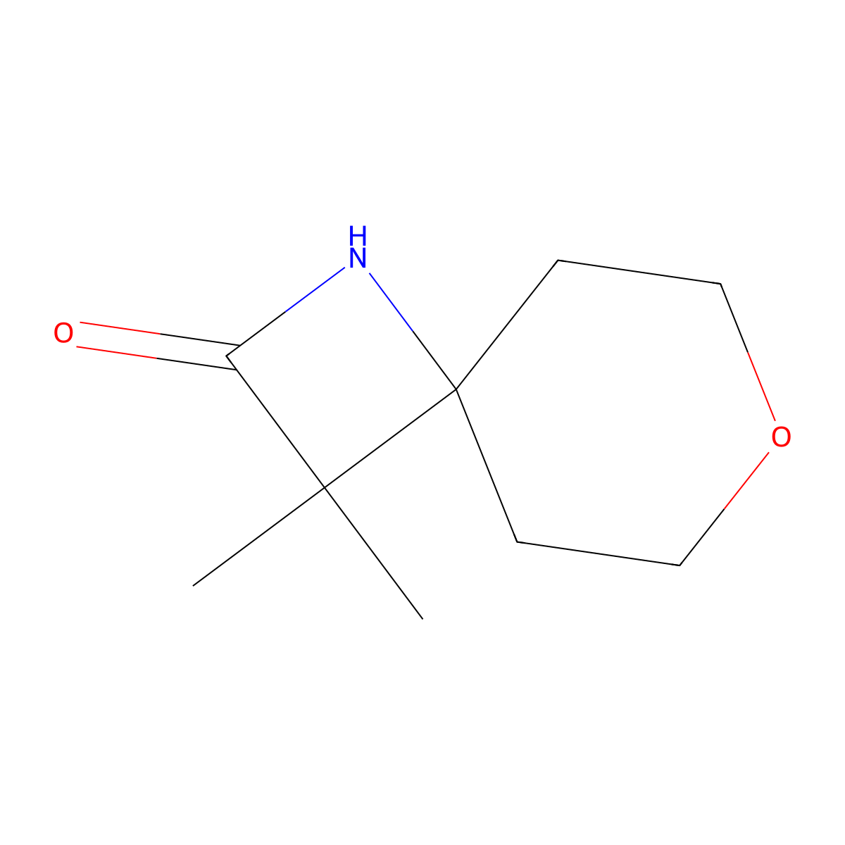3,3-Dimethyl-7-oxa-1-azaspiro[3.5]nonan-2-one molecular structure, CAS 2763750-54-3