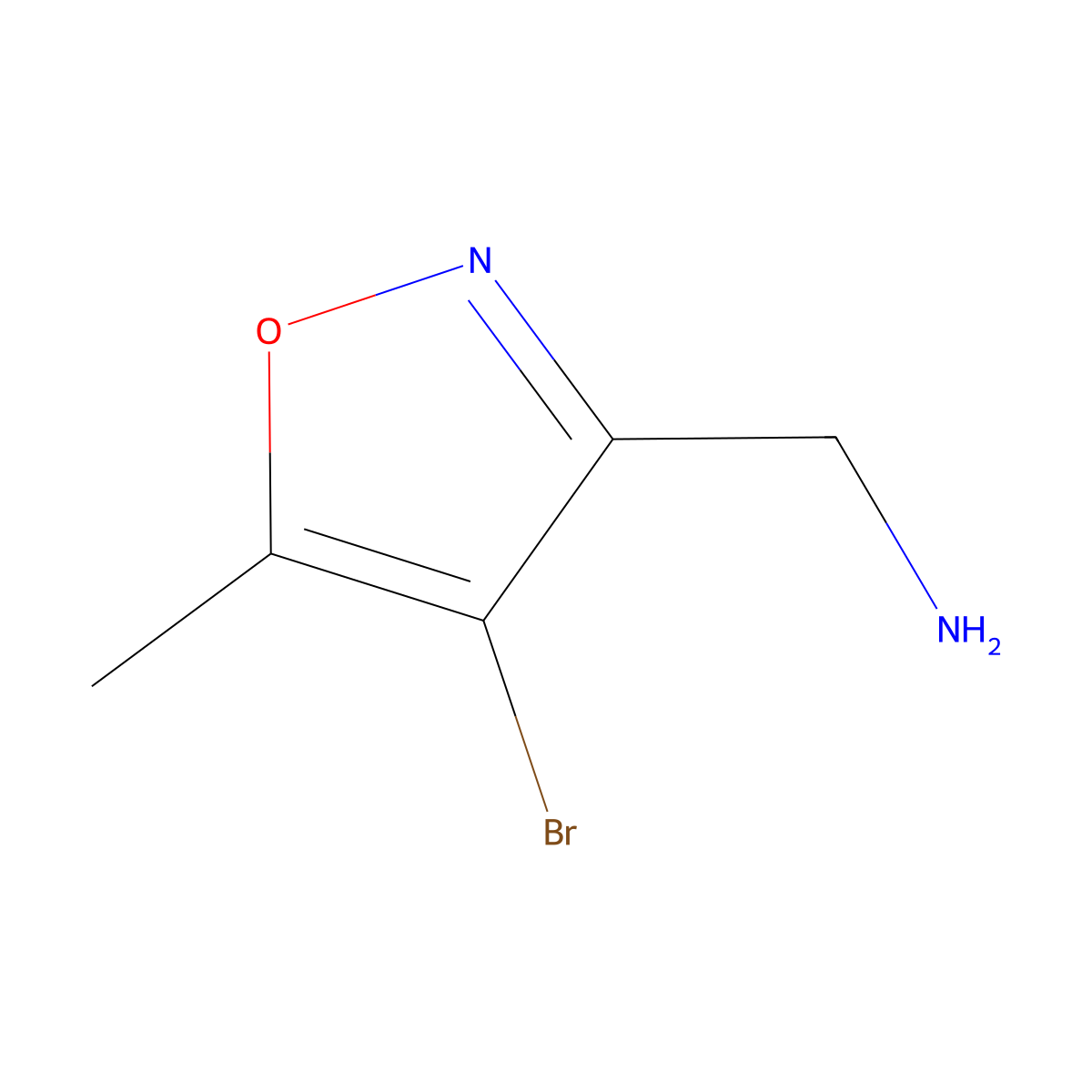 1-(4-Bromo-5-methyl-1,2-oxazol-3-yl)methanamine molecular structure, CAS 2763750-56-5