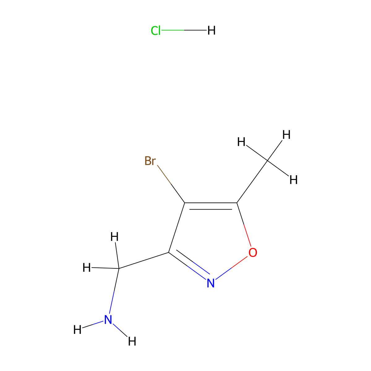 1-(4-Bromo-5-methyl-1,2-oxazol-3-yl)methanamine hydrochloride molecular structure, CAS 2763750-57-6