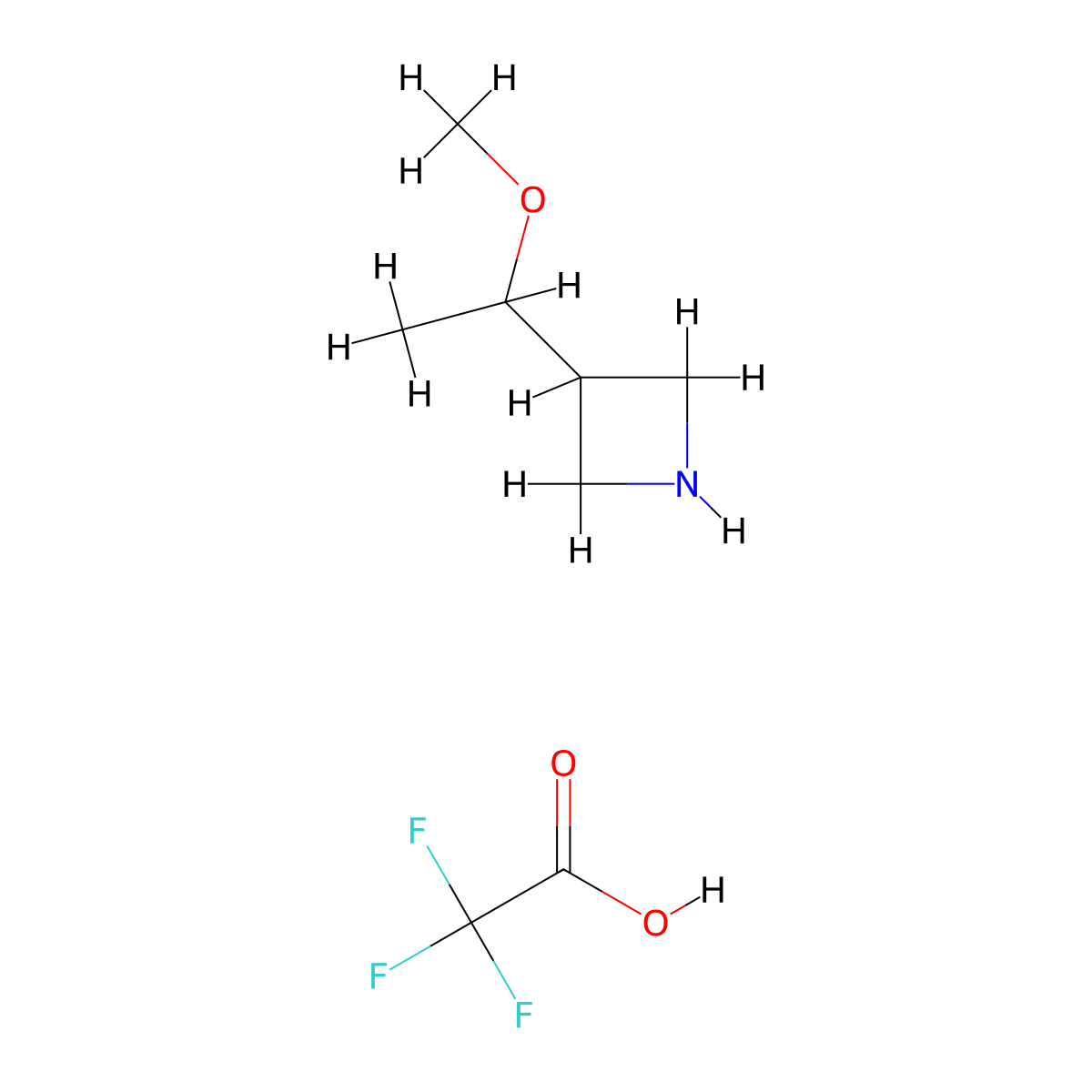 3-(1-Methoxyethyl)azetidine; trifluoroacetic acid molecular structure, CAS 2763750-62-3