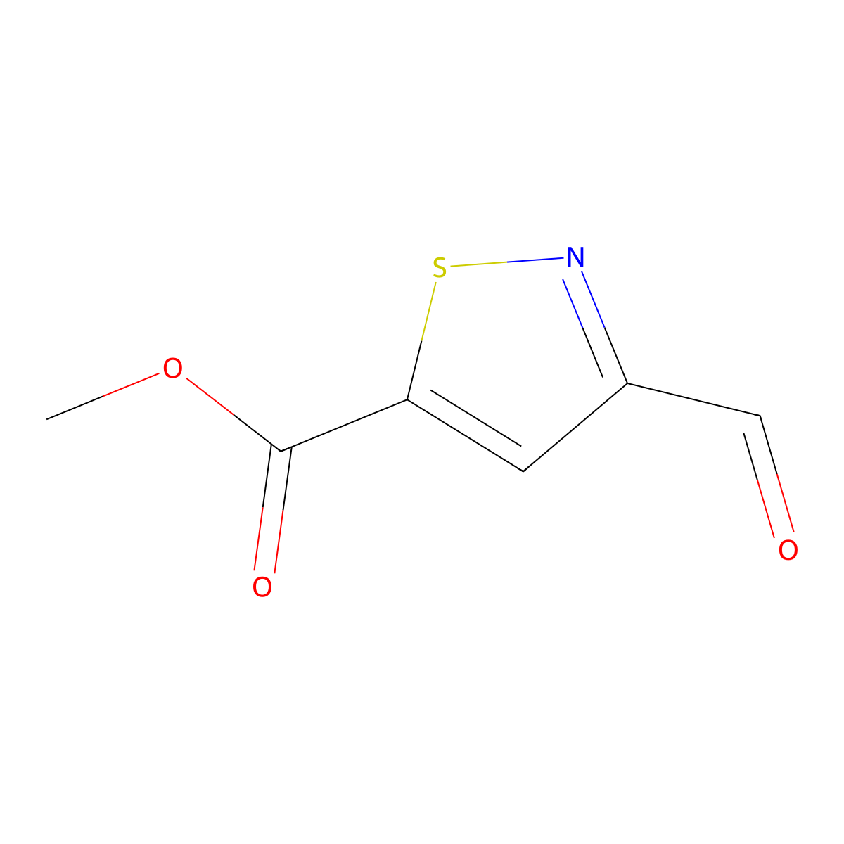 Methyl 3-formyl-1,2-thiazole-5-carboxylate molecular structure, CAS 2763750-63-4