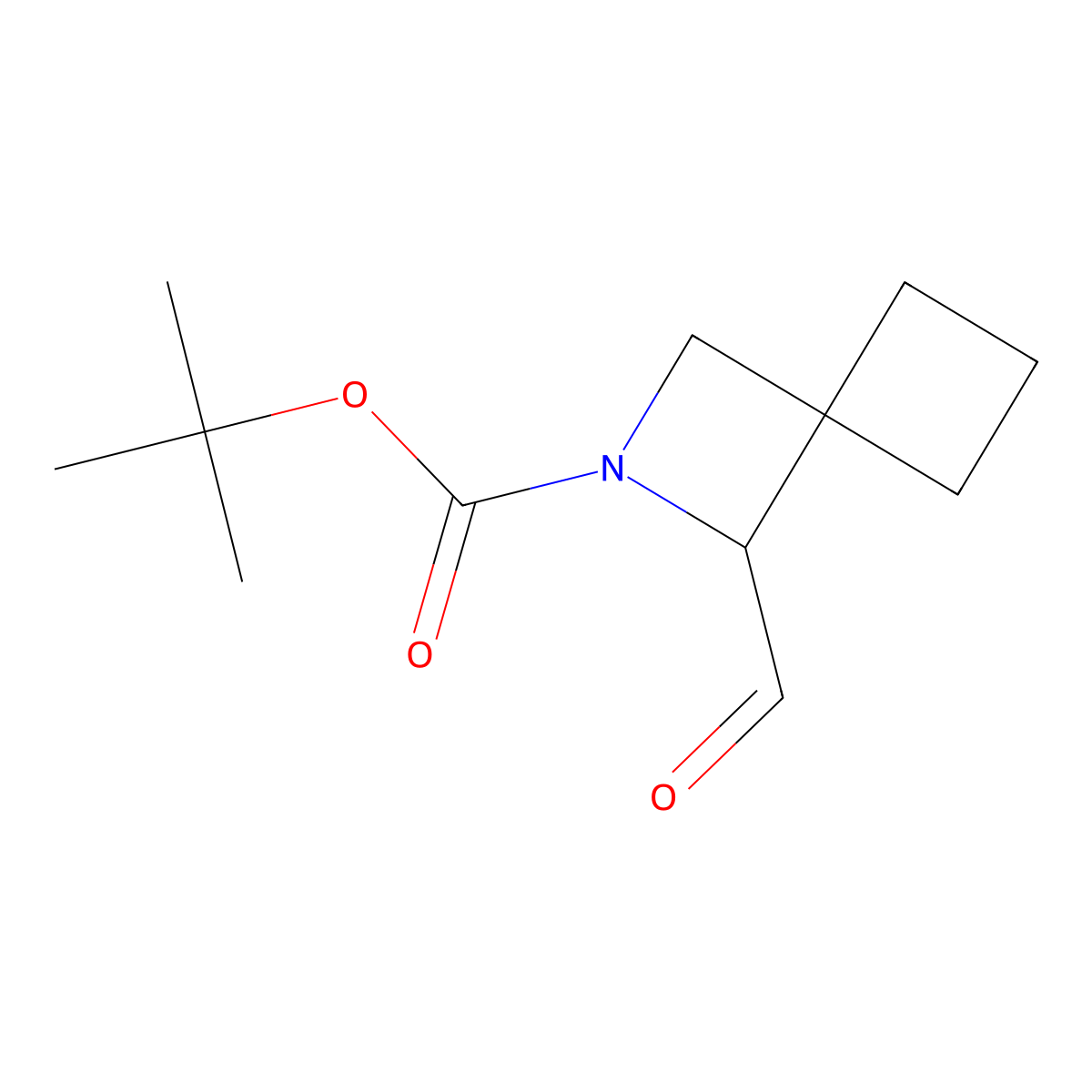 Tert-butyl 1-formyl-2-azaspiro(3.3)heptane-2-carboxylate molecular structure, CAS 2763750-65-6