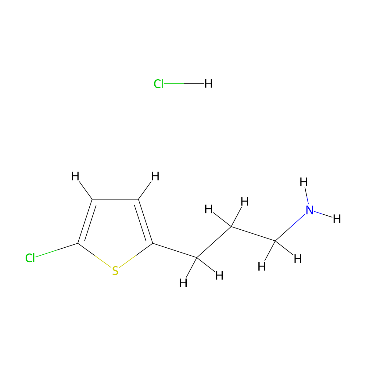 3-(5-Chlorothiophen-2-yl)propan-1-amine hydrochloride molecular structure, CAS 2763750-71-4