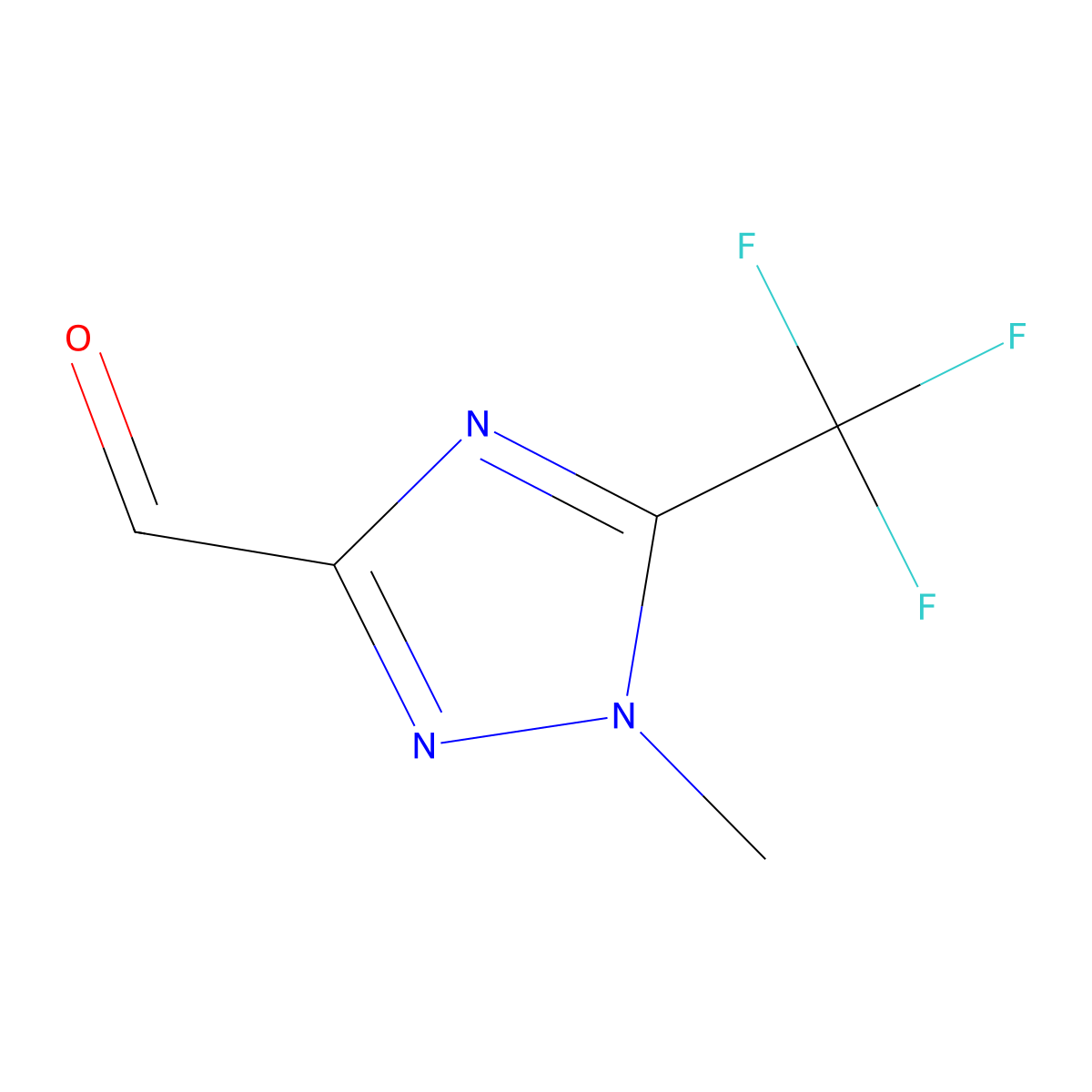 1-methyl-5-(trifluoromethyl)-1H-1,2,4-triazole-3-carbaldehyde molecular structure, CAS 2763750-76-9