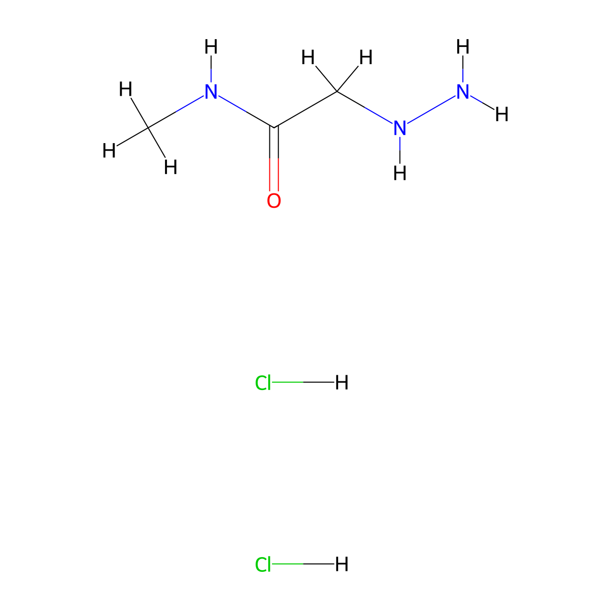 2-hydrazinyl-N-methylacetamide dihydrochloride molecular structure, CAS 2763750-77-0