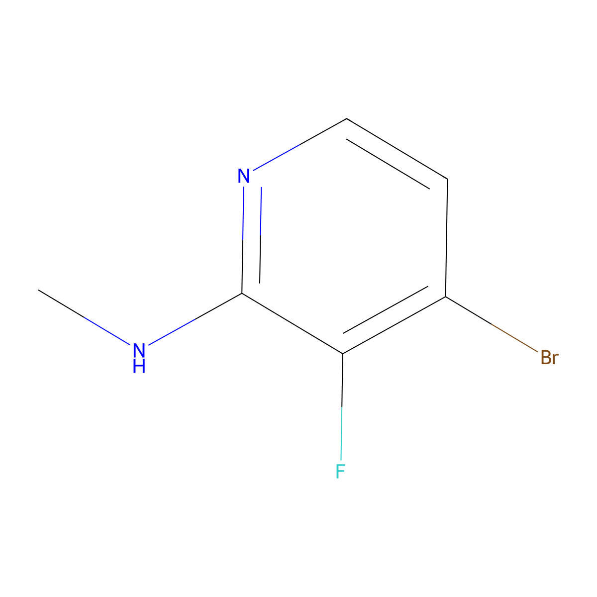 4-bromo-3-fluoro-N-methylpyridin-2-amine molecular structure, CAS 2763750-78-1