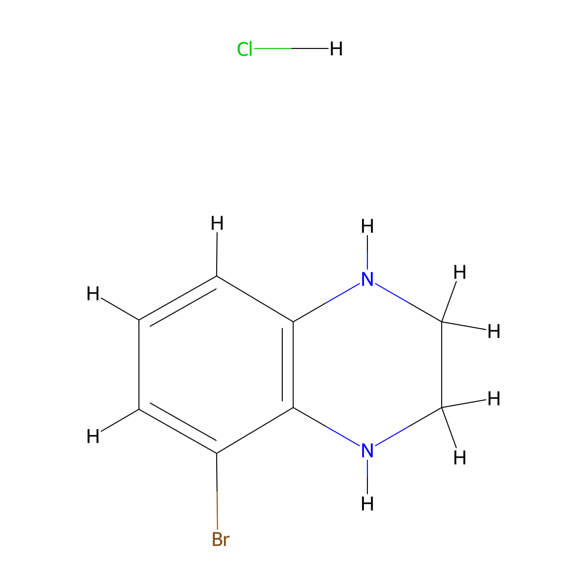 5-Bromo-1,2,3,4-tetrahydroquinoxaline hydrochloride molecular structure, CAS 2763750-80-5