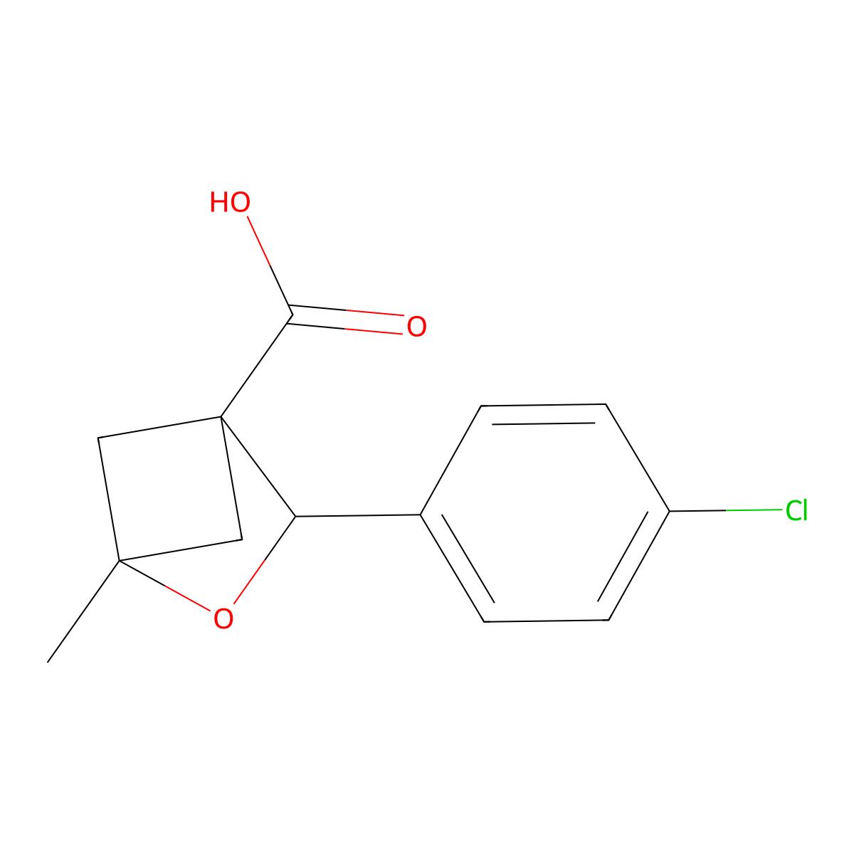 3-(4-Chlorophenyl)-1-methyl-2-oxabicyclo[2.1.1]hexane-4-carboxylic acid molecular structure, CAS 2763750-90-7