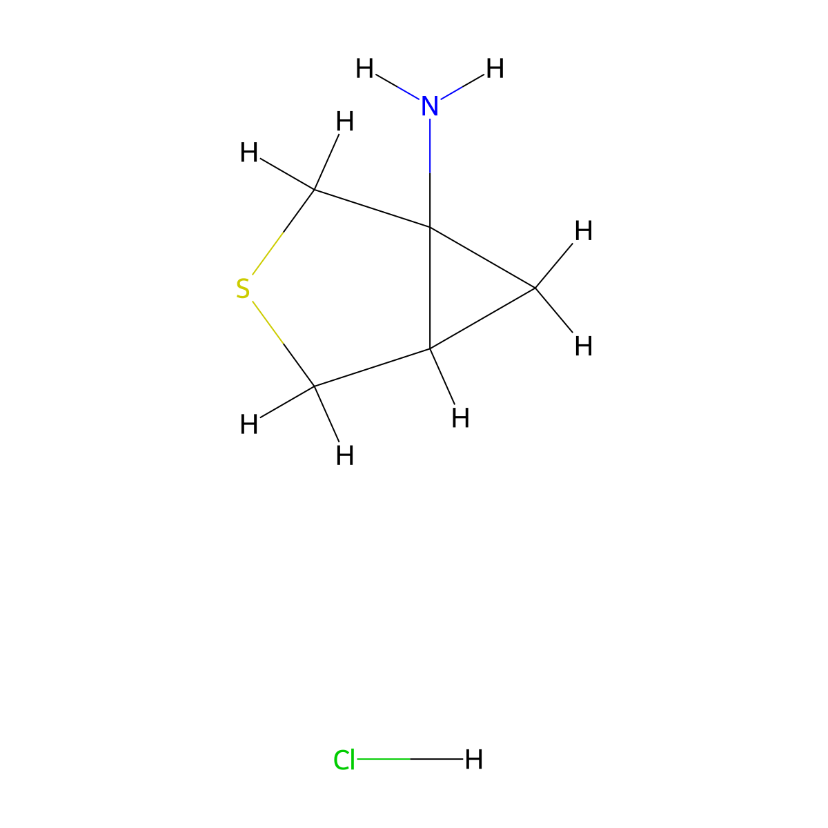 3-Thiabicyclo[3.1.0]hexan-1-amine hydrochloride molecular structure, CAS 2763750-91-8