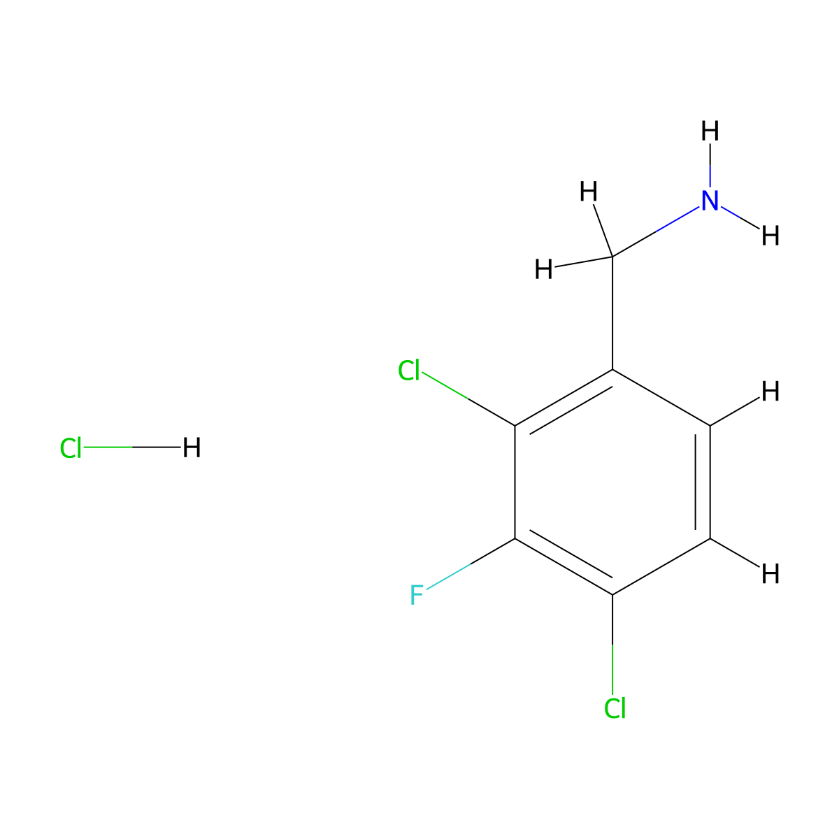 1-(2,4-Dichloro-3-fluorophenyl)methanamine hydrochloride molecular structure, CAS 2763750-93-0