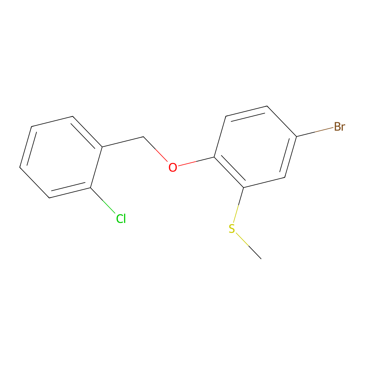 4-Bromo-1-[(2-chlorophenyl)methoxy]-2-(methylsulfanyl)benzene molecular structure, CAS 2763750-97-4