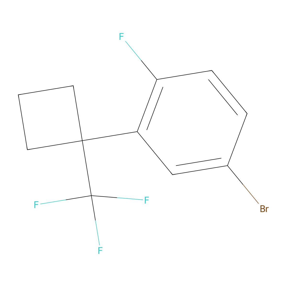 4-Bromo-1-fluoro-2-[1-(trifluoromethyl)cyclobutyl]benzene molecular structure, CAS 2763750-98-5